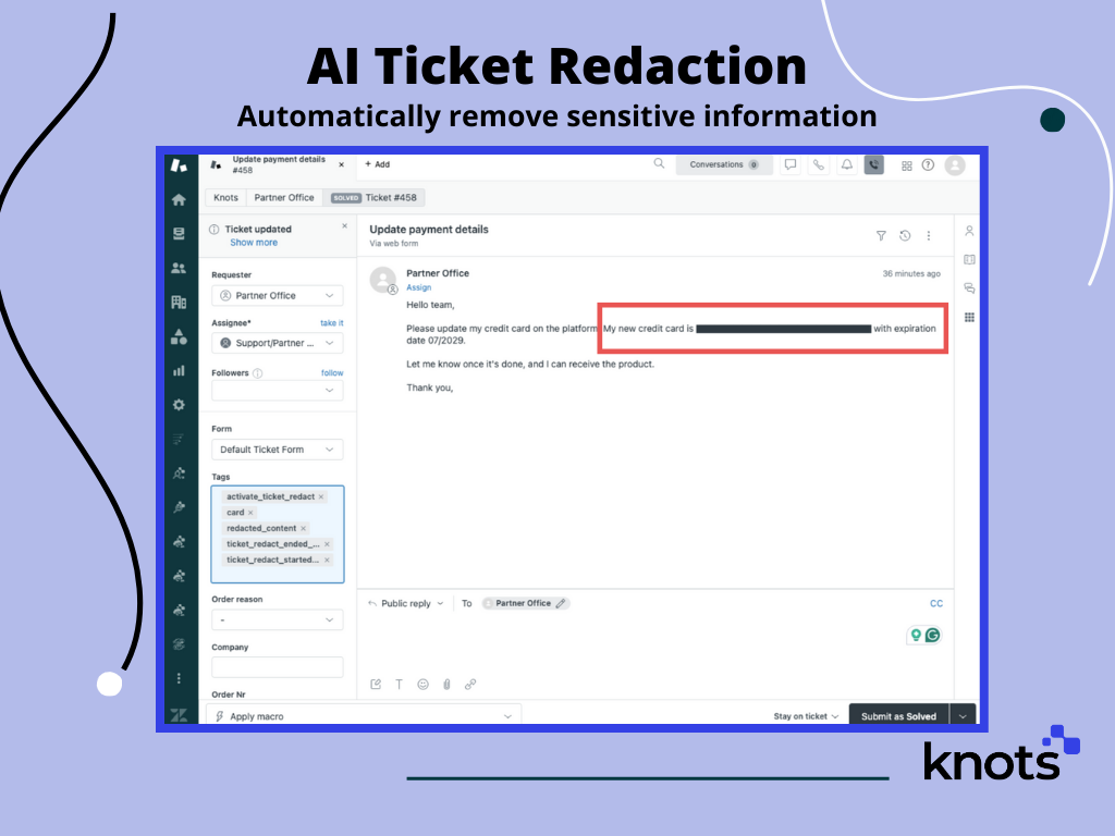 AI Ticket Redaction by Knots screenshot 1